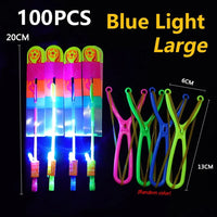 
              1/3/5/10/20/50/100pcs Amazing Light Toy Arrow Rocket Helicopter Flying Toy LED Light Toys Party Fun Gift Rubber Band Catapult
            