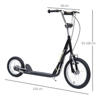 
              HOMCOM Teen Scooter Adjustable Height Dual Brakes Rubber Wheels Kickstand, for 5+ Years
            