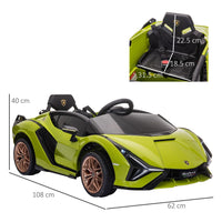 Lamborghini SIAN 12V Kids Electric Ride On Car Toy with Remote Control GREEN