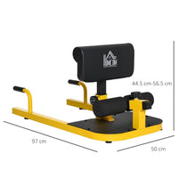 
              HOMCOM 3 IN 1 Squat Machine Sit Up Push Up Gym Leg Exercise Adjustable YELLOW
            