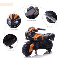 HOMCOM Kids 6V Electric Motorcycle Ride-On Toy Battery 18 - 48 months Orange