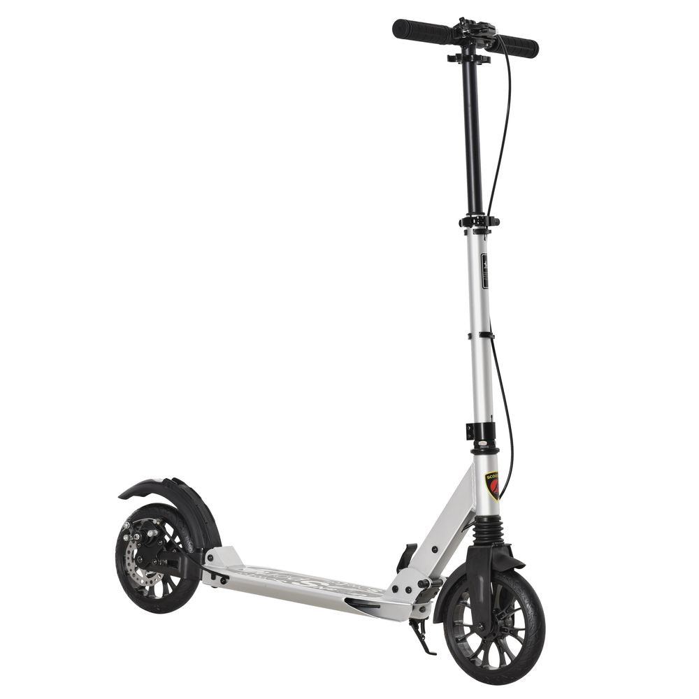 HOMCOM Adult Teens Kick Scooter Fold Adjust 14+ w/ Rear Wheel&Hand Brake