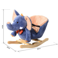 
              HOMCOM Rocking Horse Ride on Toy Seat Belt Safety Toddler Elephant Music
            