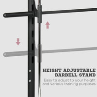 
              HOMCOM Adjustable Squat Rack with Pull Up Bar and Barbell Bar for Home Gym
            