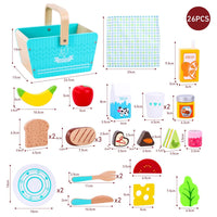 
              SOKA Wooden Happy Day Picnic Pretend Play Traditional Picnic Basket for Kids 3+ Years
            