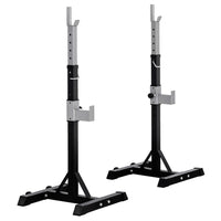 HOMCOM 2 Pairs Barbell Squat Rack Portable Stand Weight Lifting Bench with Wheels