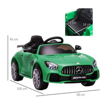 Mercedes Benz AMG GTR 12V Licensed Ride-On Car with Lights Music Remote GREEN