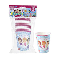 
              Mermaid Design Disposable 12 Paper Cups For Picnics Parties & Barbecues
            