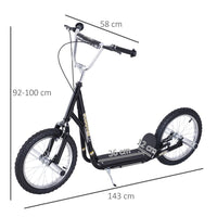 
              Teen Scooter Children Stunt Scooter 16" Tyres Adjustable Height, Black HOMCOM
            