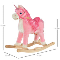 
              HOMCOM Kids Rocking Unicorn Ride-On Horse Moving Mouth Tail Sounds 36-72 Months
            