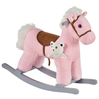 
              HOMCOM Kids Plush Ride-On Rocking Horse with Plush Toy Sound Handle Grip PINK
            