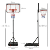 
              SPORTNOW Kids Adjustable Basketball Hoop and Stand with Wheels 1.8-2m
            