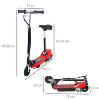 
              HOMCOM Kids Foldable Electric Powered Scooters 120W Toy with Brake Kickstand Red
            