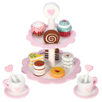 SOKA 18PC Wooden Dessert Cake Stand with Muffins Cakes and Donuts