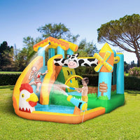 Outsunny Inflatable House Kids Bouncy Castle with Inflator & Bag