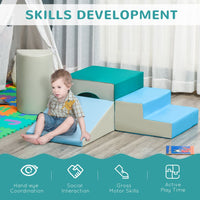 HOMCOM 4-piece Soft Play Set Baby Foam Climber Block Toy Toddler 1-3 Years