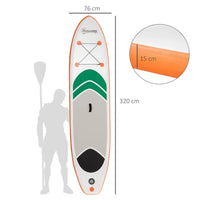 Outsunny 10Ft Inflatable Non-Slip Paddle Stand Up Board with Adjustable Paddle Carry Bag