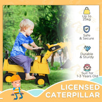 CAT Licensed Kids Construction Ride-On Digger with Shovel for 1-3 Years