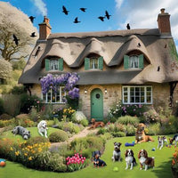 Dogs In A Spring Cottage Garden 1000 Piece Jigsaw