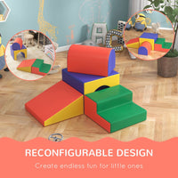 
              HOMCOM 4-piece Soft Play Set, Baby Foam Block Toy Toddler 1-3 Years
            