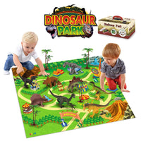 
              SOKA Dinosaur Park Toy Figure Set with Activity Play Mat Includes TRex Triceratops Velociraptor
            