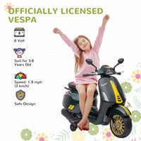 
              AIYAPLAY Vespa Licensed 12V Kids Electric Bike w/ 2 Training Wheels, Green
            