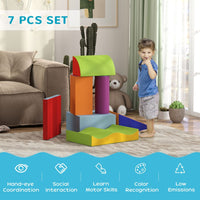 
              HOMCOM 7 Pcs Kids Soft Foam Puzzle Play Blocks Set Learning Toy Blue
            