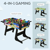 
              4-in-1 Foldable Game Table Hockey Football Table Tennis & Pool Home Gaming
            