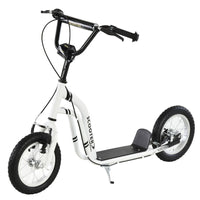
              HOMCOM Dual Brakes Kick Scooter 12-Inch Inflatable Wheel Ride On Toy White
            
