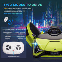 Lamborghini SIAN 12V Kids Electric Ride On Car Toy with Remote Control GREEN