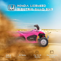
              HOMCOM Honda Licensed Kids Electric Quad Bike 6V ATV Ride On 18-36 Months PINK
            