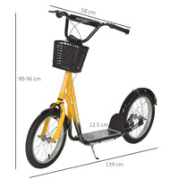 
              HOMCOM Kids Kick Scooter Teen Ride On Adjustable Children Scooter with Brakes YELLOW
            