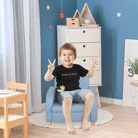 HOMCOM Child Armchair Wood Frame with Cushion Padding Seat Low-Rise Bedroom