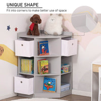 
              HOMCOM Kids Storage Cabinet Corner Organizer with Anti-tipping Hardware Drawer
            