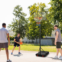 
              SPORTNOW Adjustable Basketball Hoop and Stand w/ Wheels, 1.8-2.1m, Yellow
            