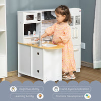 HOMCOM Large Kitchen Playset with Full Accessories - White