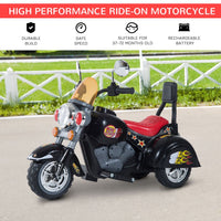 HOMCOM 6V Kids Electric Motorbike Child Ride On Toy with Lights Sound Black