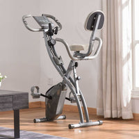 
              HOMCOM 2-In-1 Upright Exercise Bike 8-Level Adjustable with Pulse Sensor Grey
            