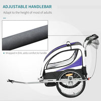 Child Bike Trailer Baby Bicycle Trailer for 2 Kids 360�� Rotatable LED