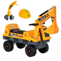 HOMCOM No Power Ride on Excavator Digger Music Light for 2-3 Years Old Yellow