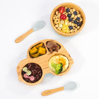 
              VINSANI BAMBOO CAR BABY PLATE BOWL & SPOON
            