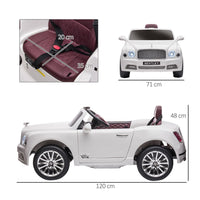 Bentley Mulsanne Licensed Kids Electric Ride-On Car w/ Remote - White
