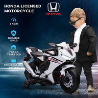 Honda CBR1000RR Licensed 6V Kids Electric Motorbike Ride On Car for 3-5 Years WHITE