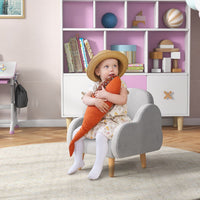 Cloud-Shaped Toddler Armchair, Kids Mini Chair for Playroom, Bedroom - Grey