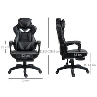 
              Vinsetto Gaming Chair Ergonomic Reclining w/ Manual Footrest Wheels Stylish Office Grey
            