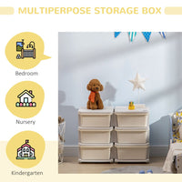 
              HOMCOM Kids Storage Unit Toy Box Vertical Dresser with Six Drawers Cream
            