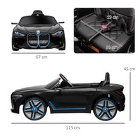 
              BMW i4 Licensed 12V Kids Electric Ride-On with Portable Battery Black
            
