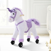 
              Kids Plush Ride-On Unicorn Walking Horse Toy Realistic Sound Handlebar
            