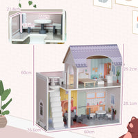 
              AIYAPLAY Dolls House with 13 Pieces Furniture & Accessories
            