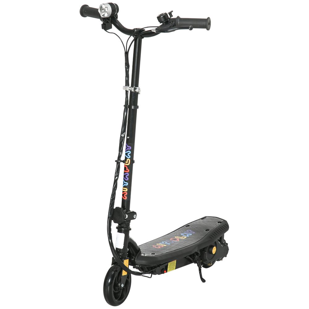 HOMCOM Folding Electric Scooter E-Scooter with LED Headlight for Ages 7-14 Years Black